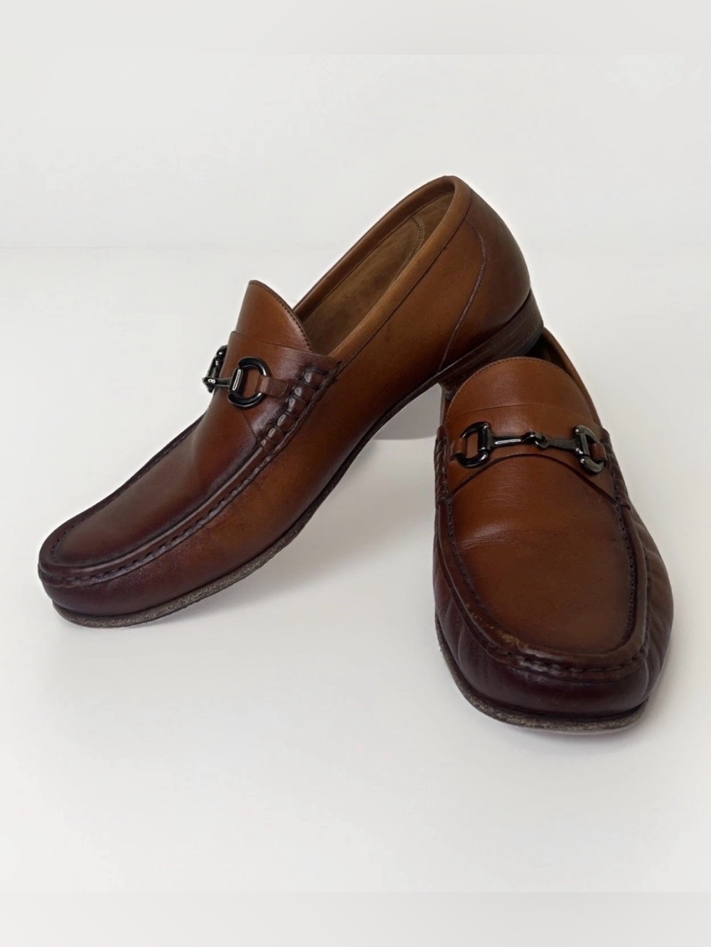 Beckett Simonon Classic Brown Leather Horsebit Loafers - Men's Size 10.5 EU 43.5